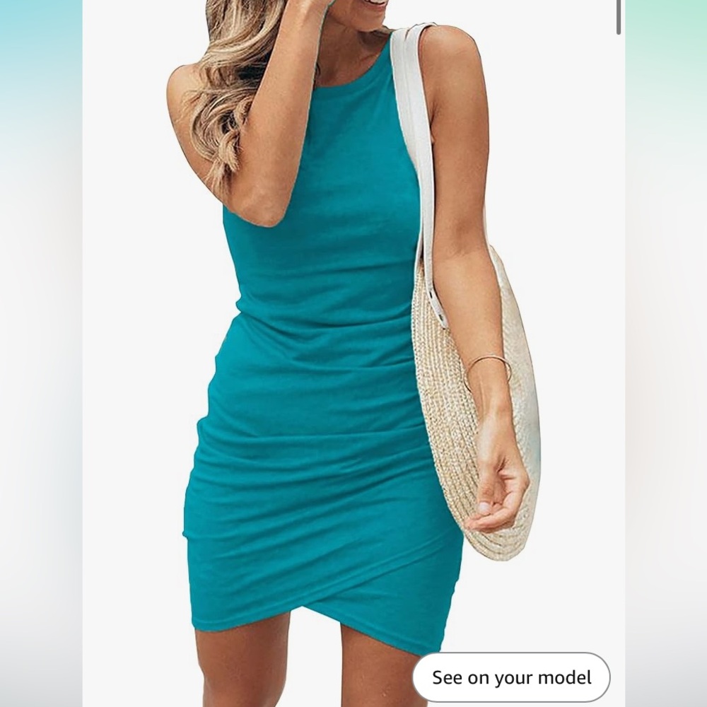 💙 Turquoise Ruched Mini Dress NWT